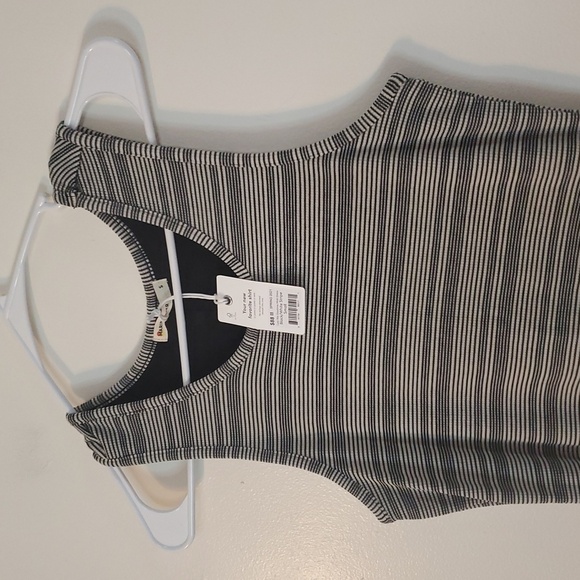 NWT Marine Layer Lexi Rib Daytime Midi Dress Size Small Black White Stripe - Picture 5 of 14